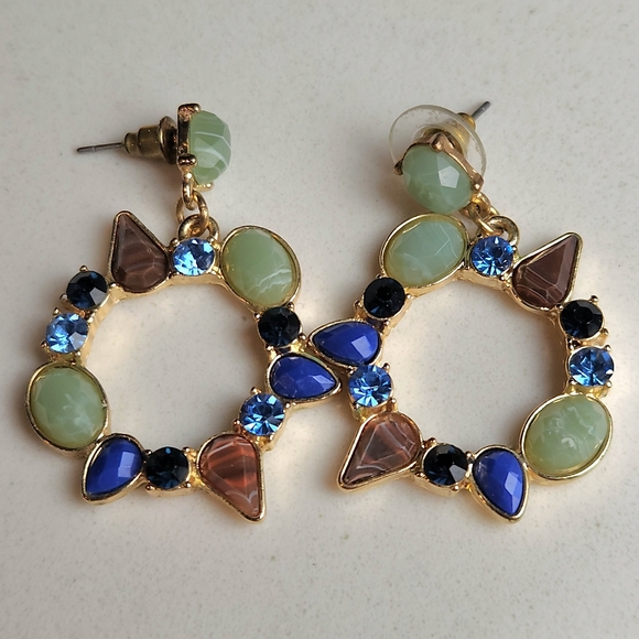 Rhinestone Dangle Earrings - Picture 1 of 4